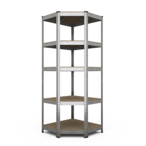 Стеллаж угловой  Бюджет ОМ 1800х700х450×355, 150 кг/полка, 5 полок, МДФ, (для дома, вещей, кладовки, погреба, цветов, рассады)