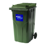 Мусорный бак Europlast пластиковый зеленый объем 240 л