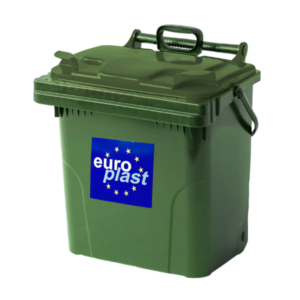 Мусорный контейнер мобильный Europlast пластиковый зеленый объем 40 л