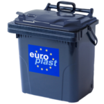 Мусорный контейнер мобильный Europlast пластиковый черный объем 40 л