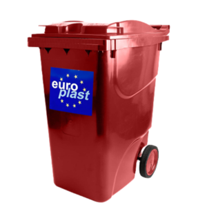 Мусорный бак Europlast пластиковый красный 360 л