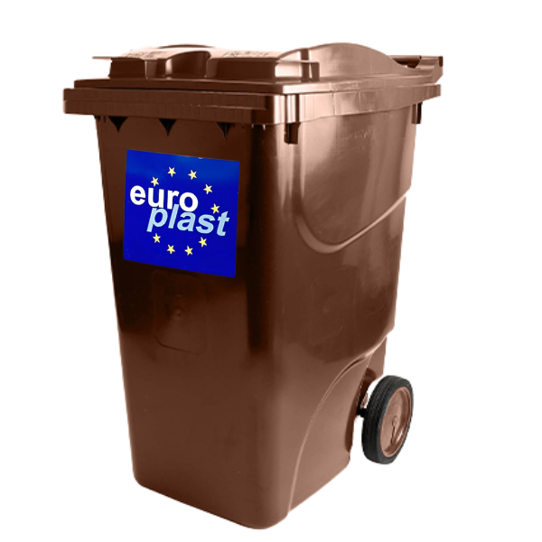 24 Сміттєвий бак Europlast пластиковий коричневий360 л